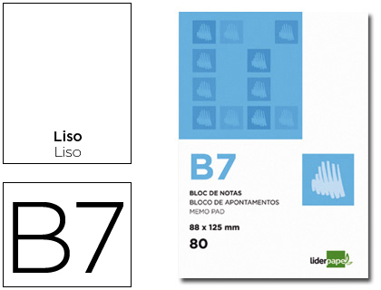 Bloc notas Liderpapel B7 80h 60g/m² lisas